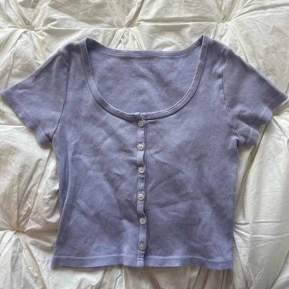 John Galt - Purple Zelly Short Sleeve Top - Picture 2 of 2